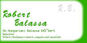 robert balassa business card